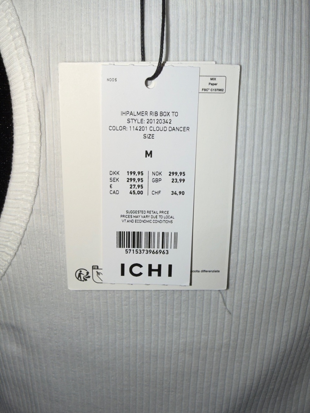Everyday Ribbed White Tank Top - Picture 4 of 5